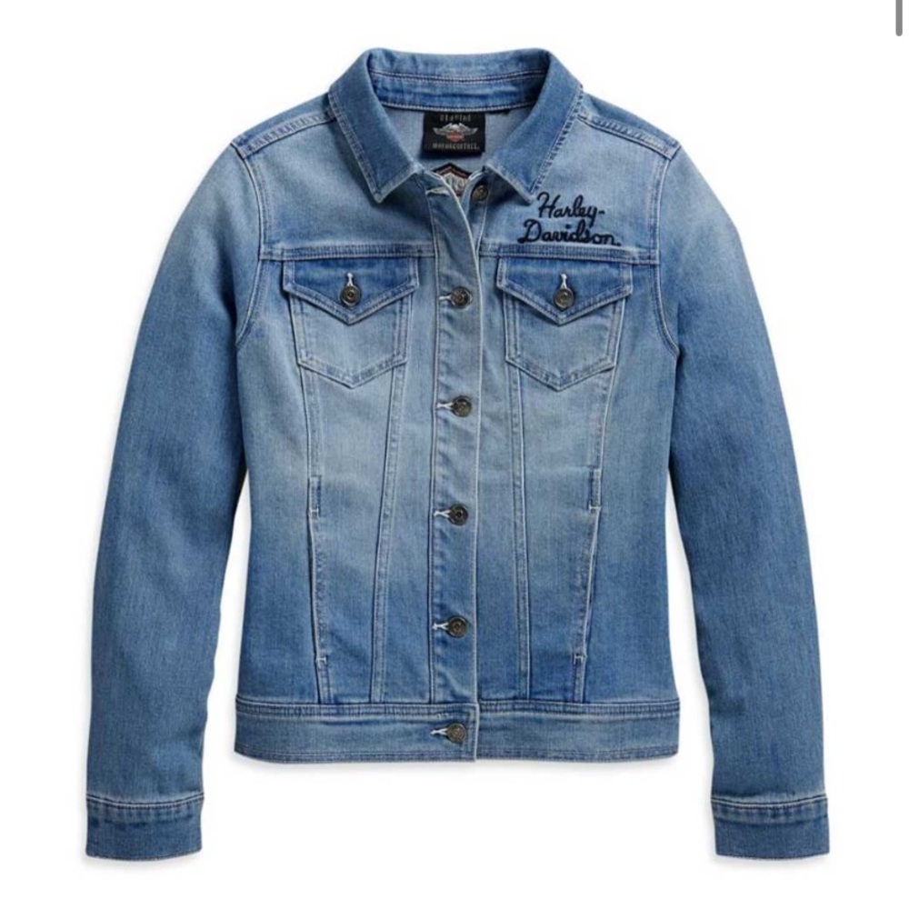 Harley-Davidson Winged Logo Cotton Blend Denim Jacket